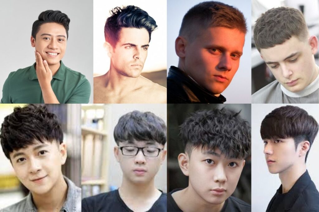 Cac kieu toc nam ngan mat tron pho bien