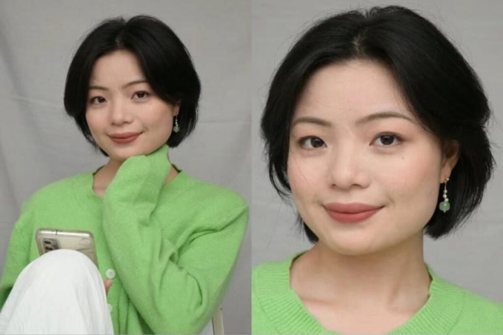 Kieu toc ngan cho mat vuong